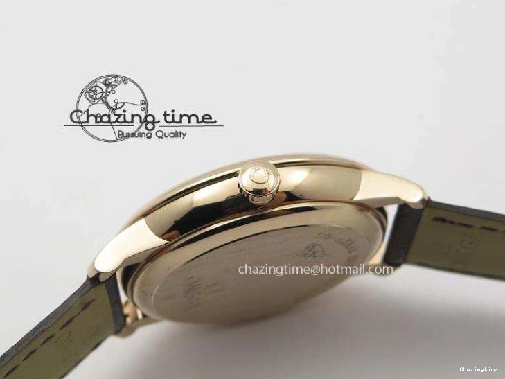 0225 De Ville MK 1:1 Best Edition RG Blue Dial On Black Leather Asian Seagull T1701 (Sec@6) FastDry 8235